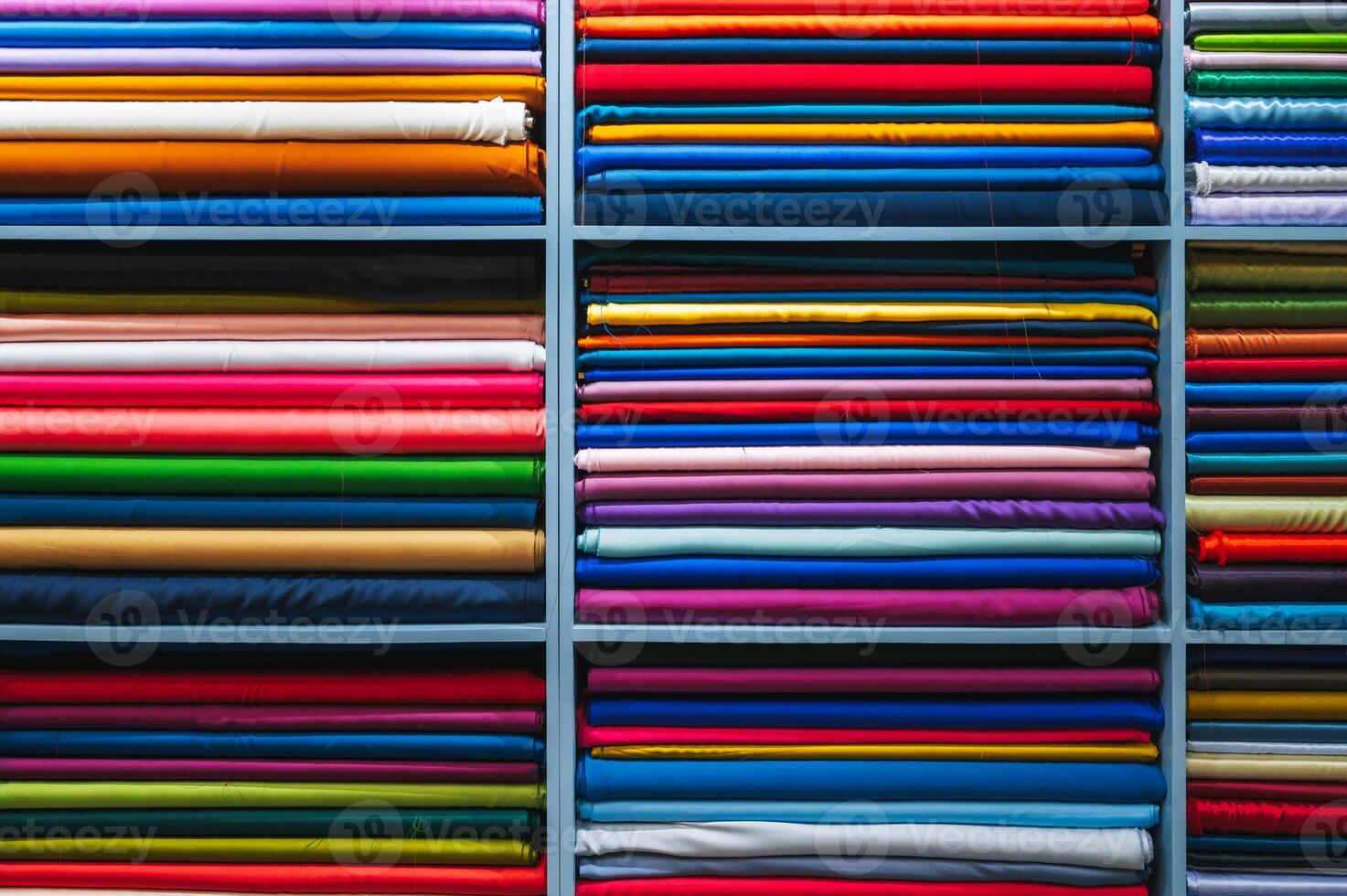 A vivid collection of textile samples. Samples of fabrics for sewing clothes. photo