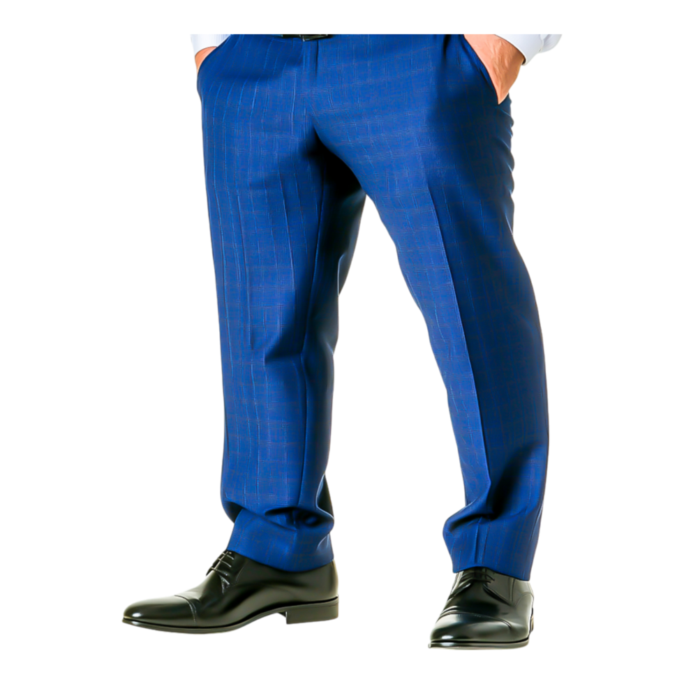 Stylish Formal Attire with Blue Pinstripe Trousers for Men png