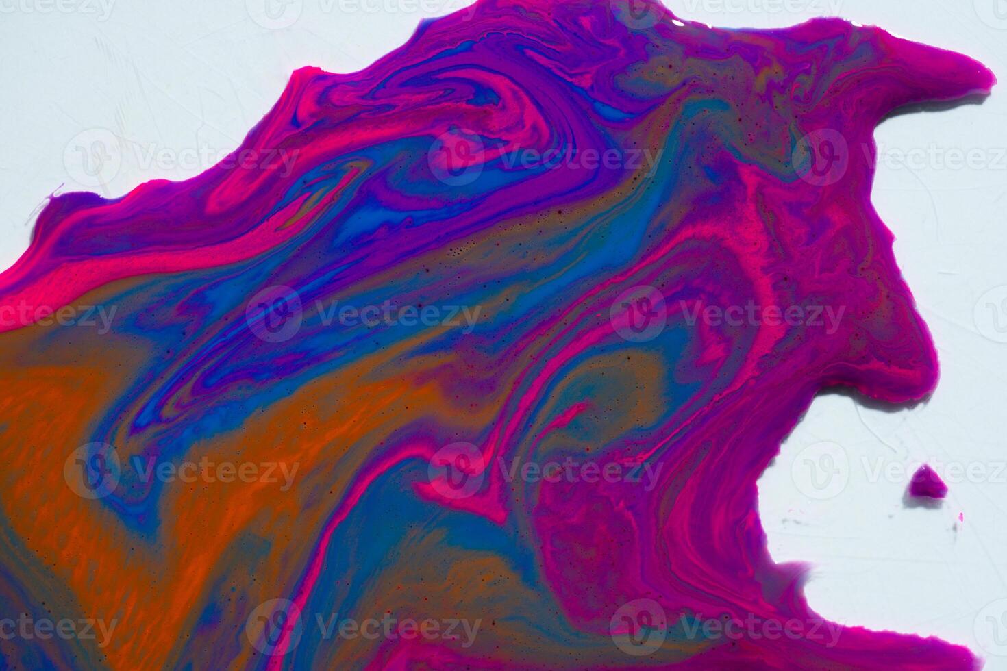 Multi-color paint drops and splotch on white background photo