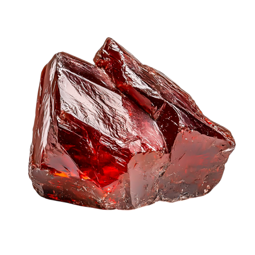 Stunning Red Crystal Stone with Glossy Surface and Unique Texture png