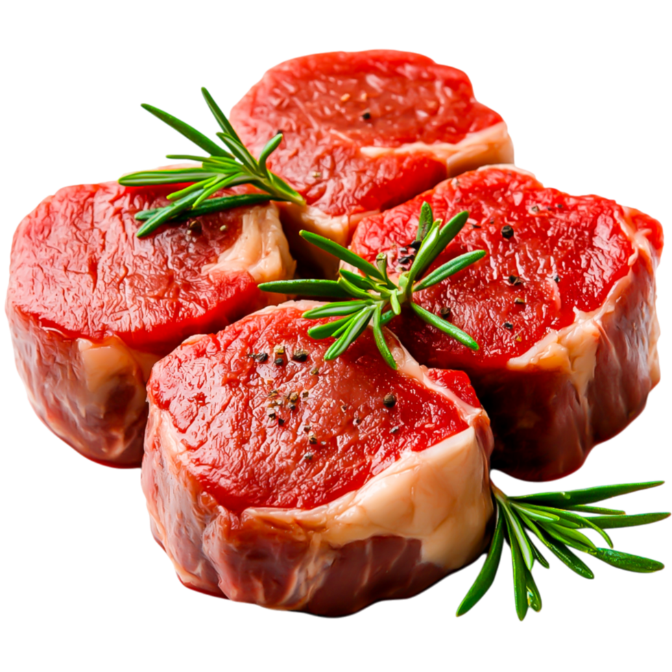 Fresh Raw Beef Steaks with Rosemary png