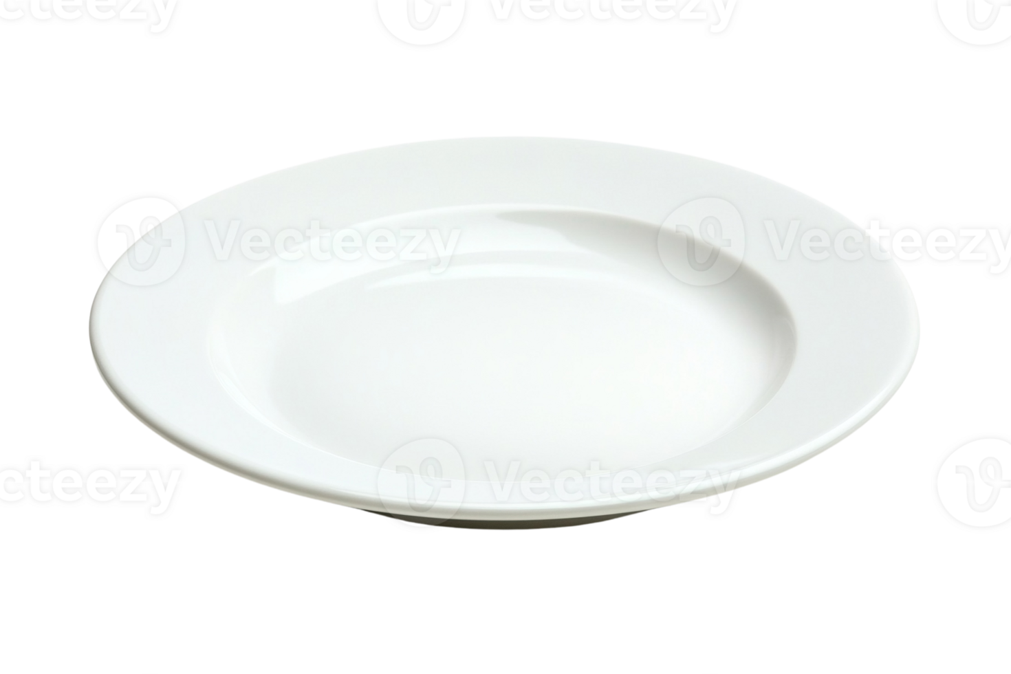 Plain White Ceramic Plate Isolated on Transparent Background png