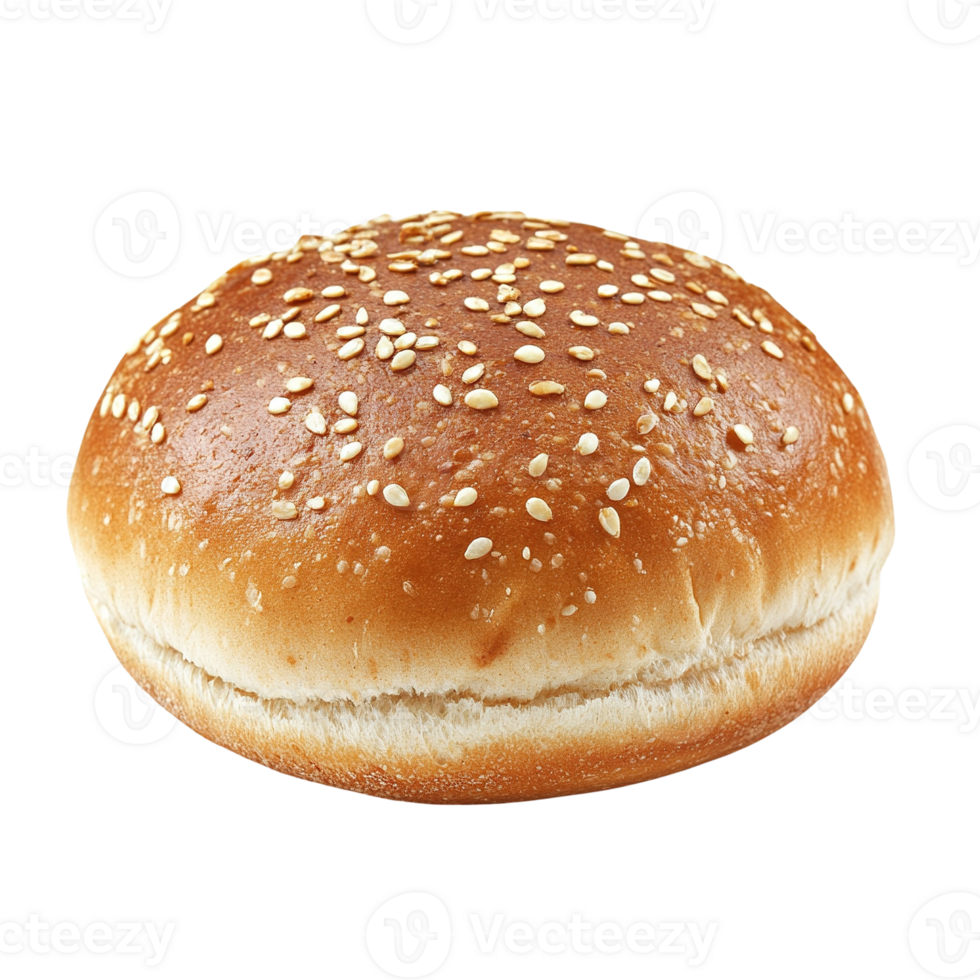Sesame Seed Hamburger Bun on Transparent Background png