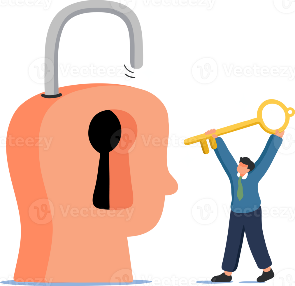 Unlocking the Power of the Mind. Work and Employment padlock, lock, unlock illustration png