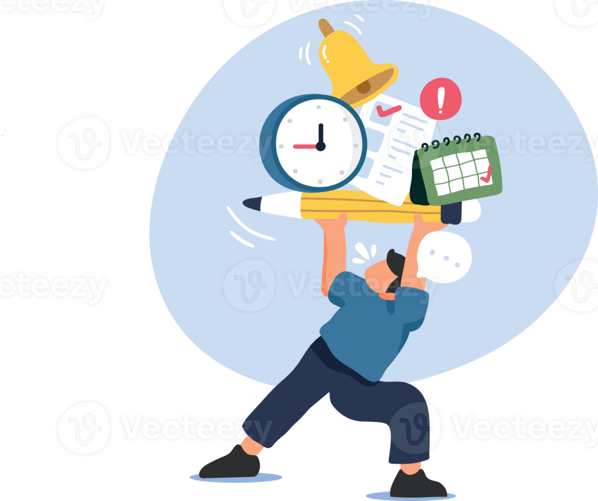 Multi tasking and Task Management with Clock and Envelope Illustration. png