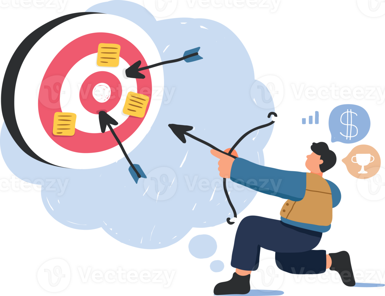 Marketing and Advertising. Target Shooting Arrow Illustration png