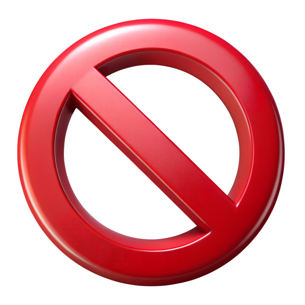 3d render of a sign not allowed png