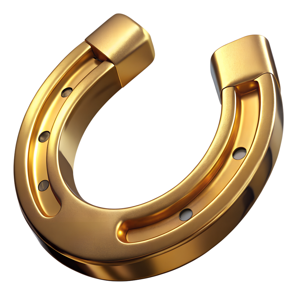 3d golden horseshoe png