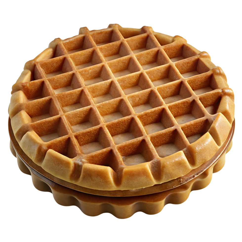 A beautiful round waffles png