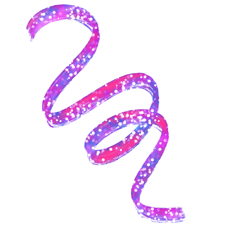 Pink and purple streamer with white sparkles png