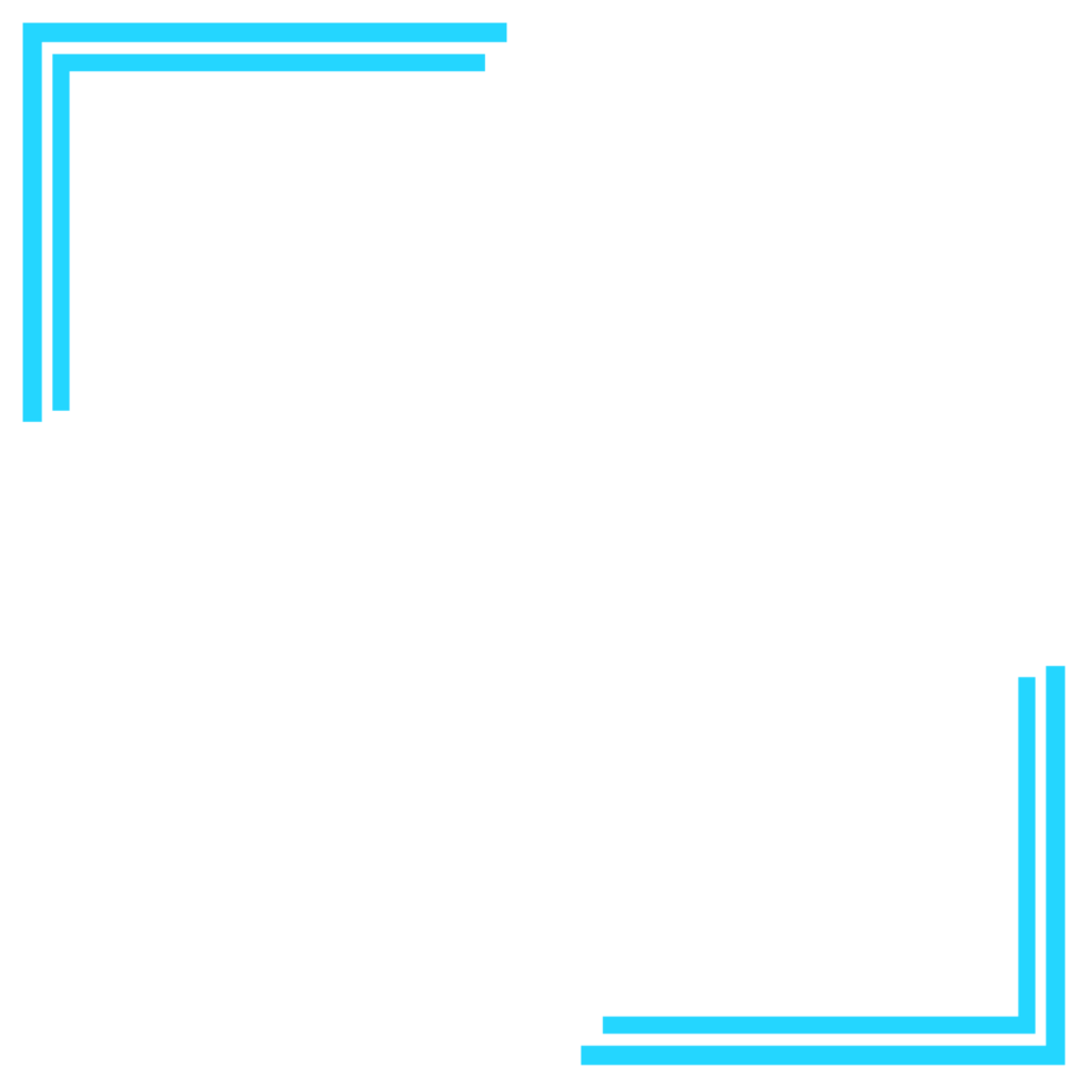 Simple blue corner border, Blue square corner frame png