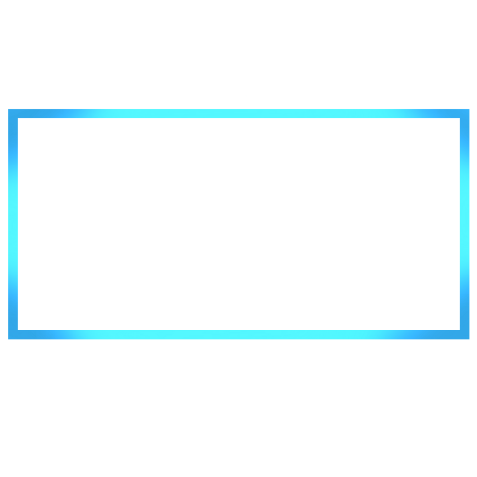 A blue rectangle frame on a transparent background png