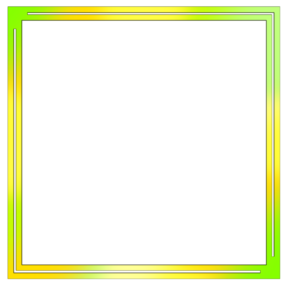 Green and yellow square frame png