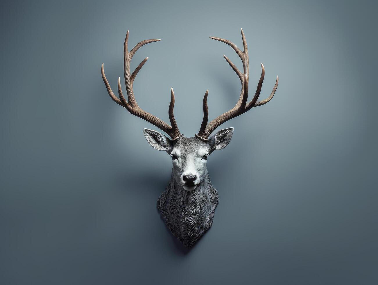 majestic deer head with large antlers photo