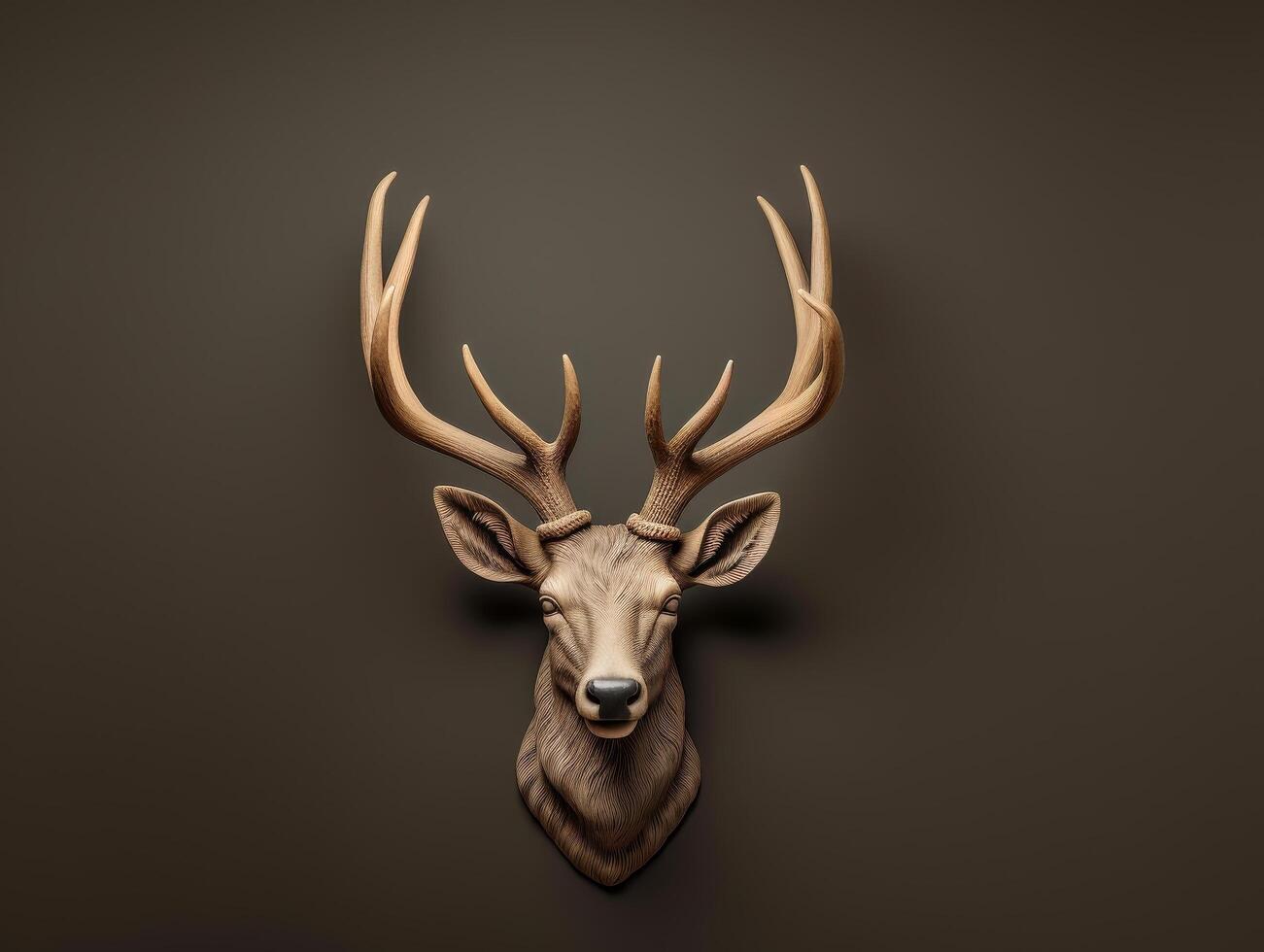 Majestic deer head mounted on wall photo