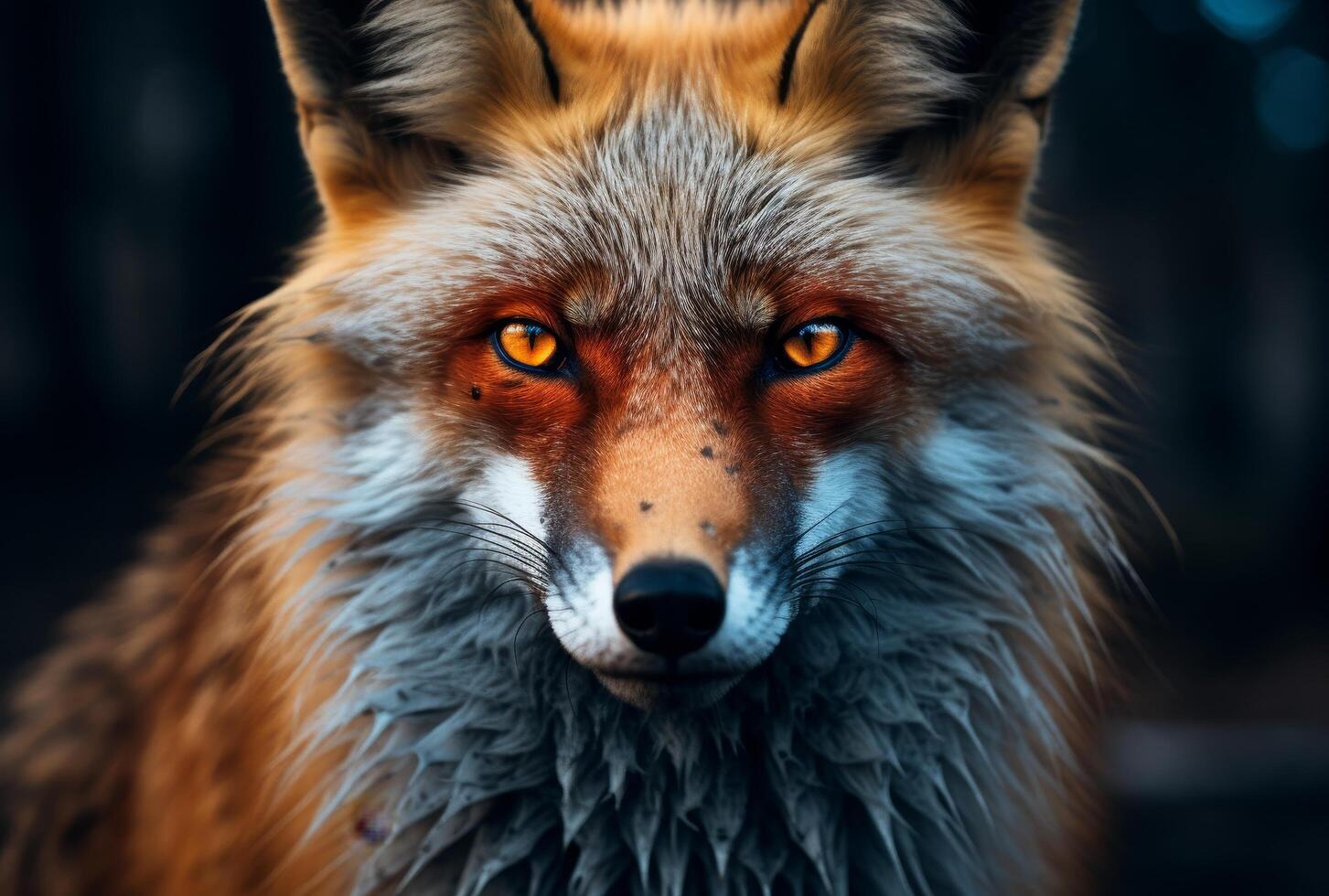 Captivating close up portrait of a majestic red fox photo