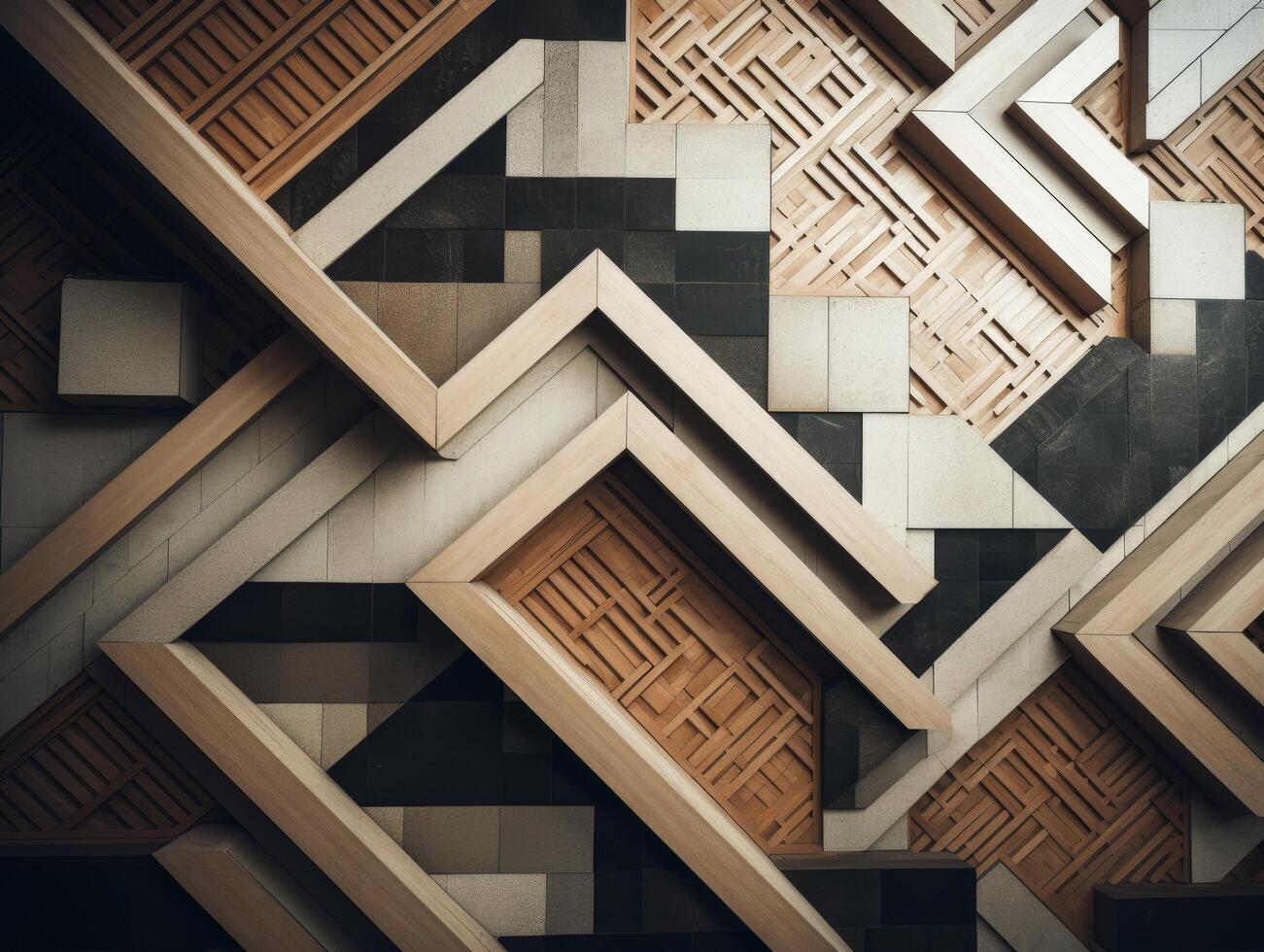 abstract geometric wooden pattern photo