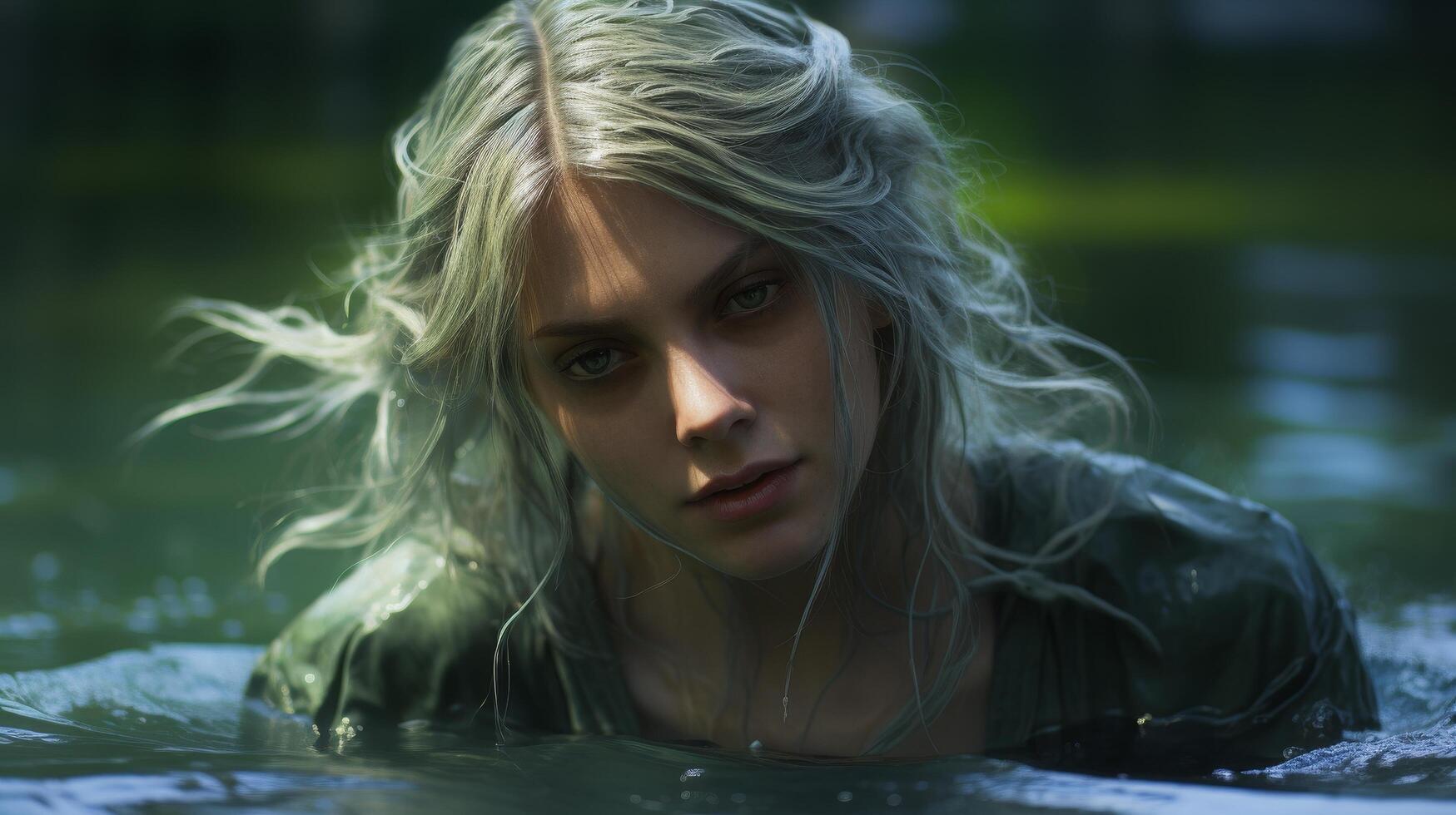 Mysterious woman in the water photo