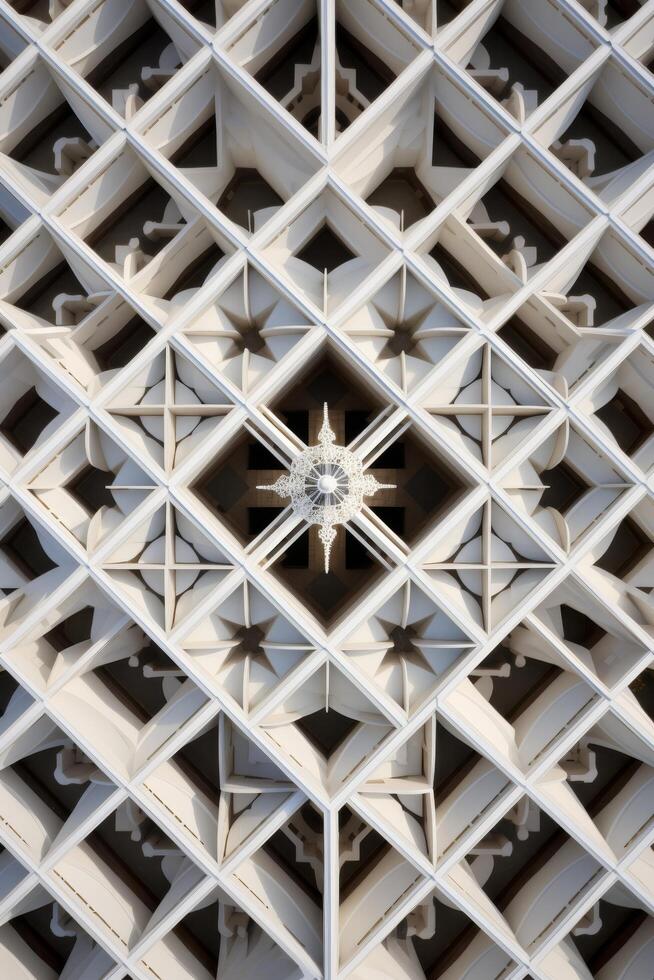 Intricate architectural pattern with geometric shapes photo