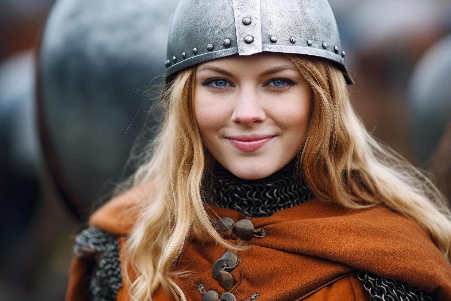 Smiling woman in winter outfit photo