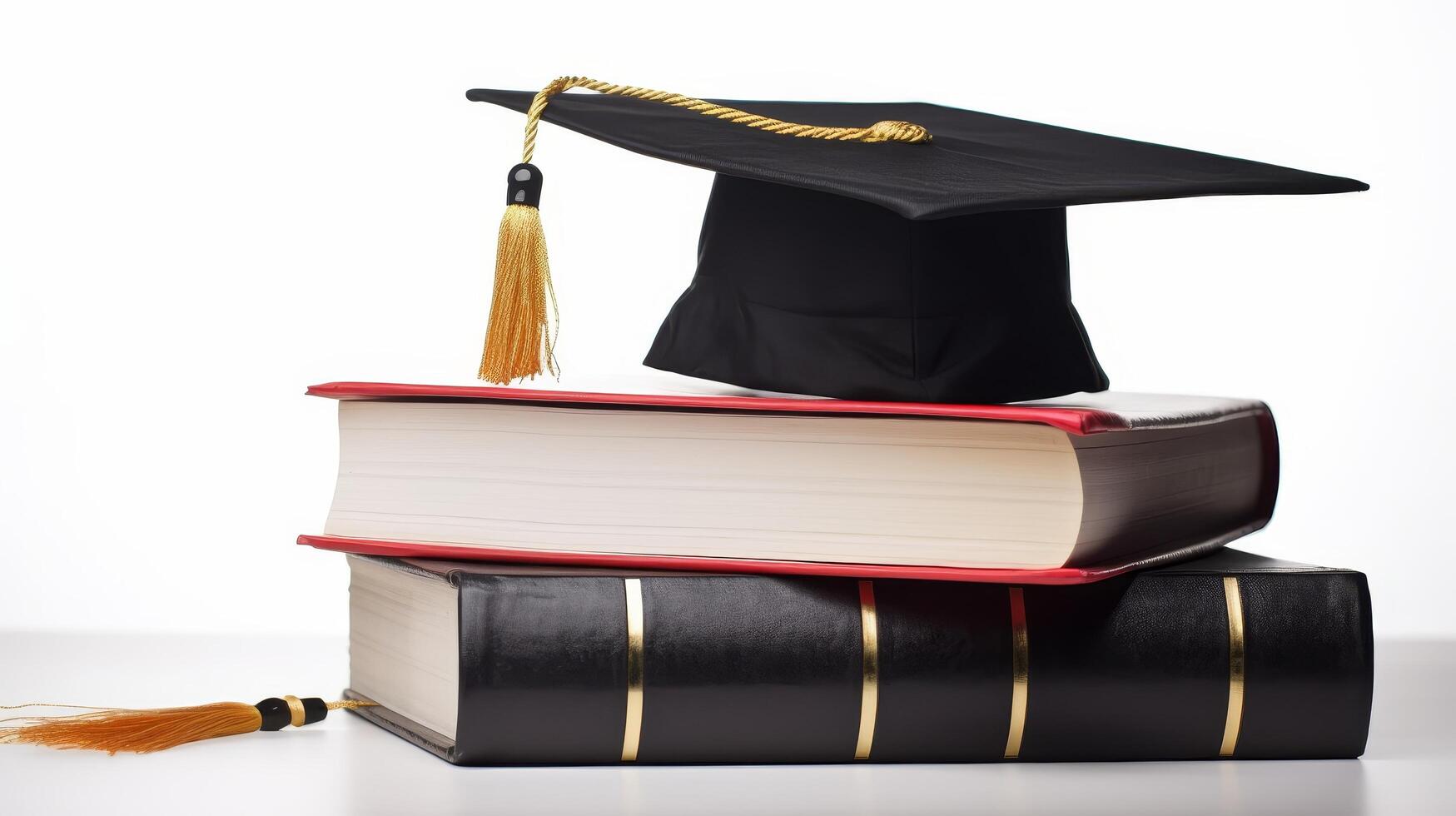 graduation cap and books photo