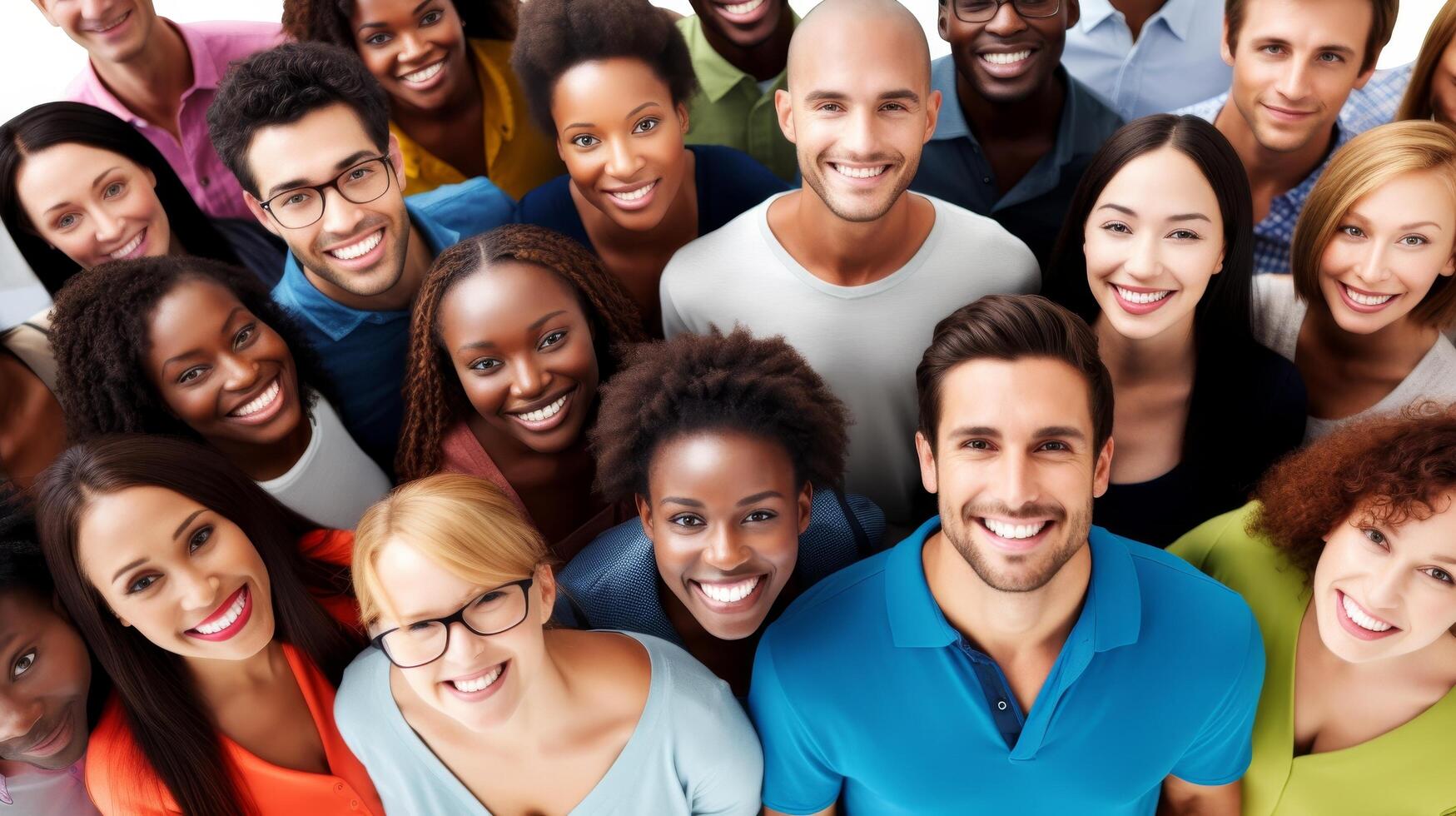 Diverse group of smiling people photo