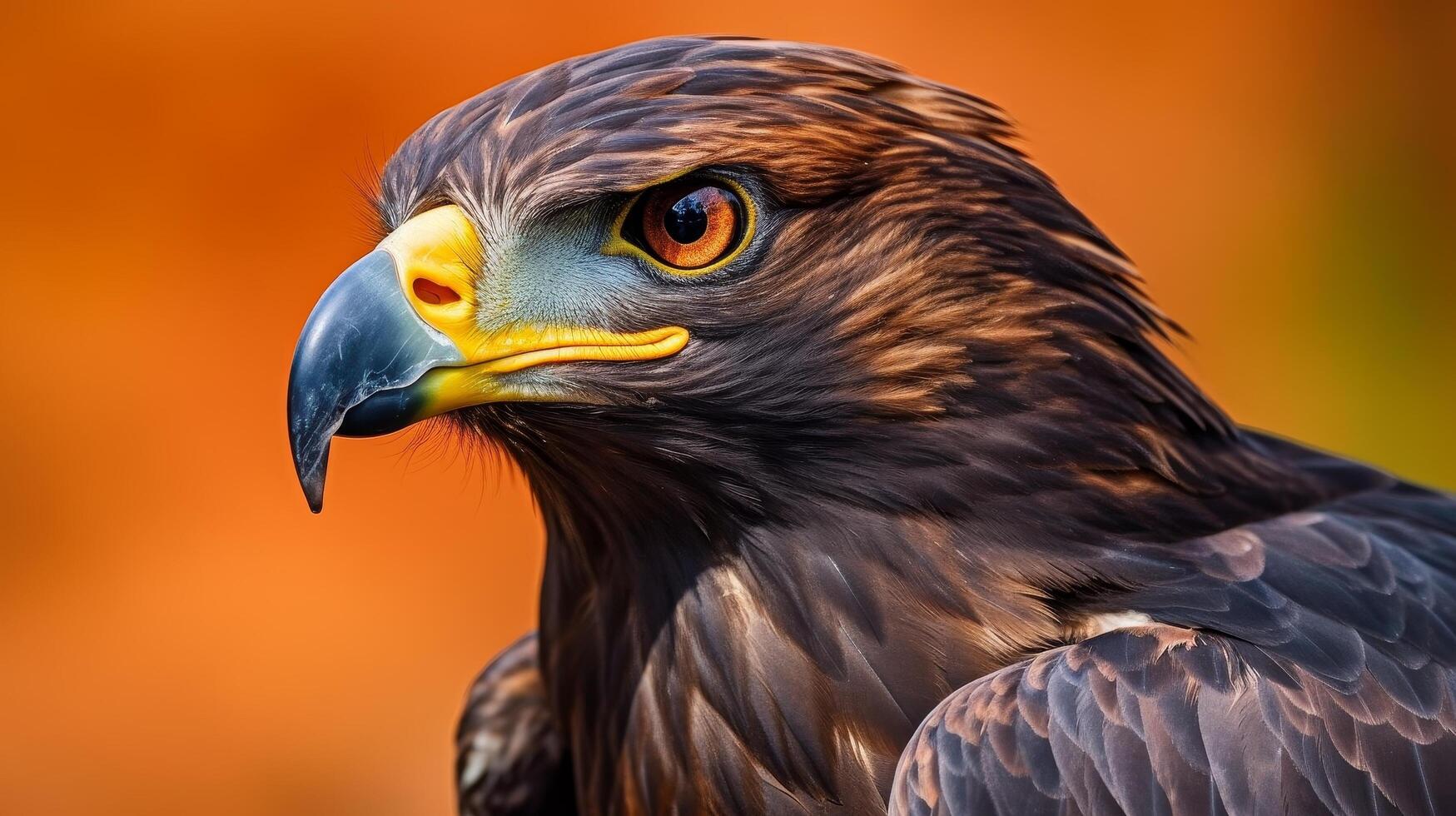 close up portrait of a majestic golden eagle photo