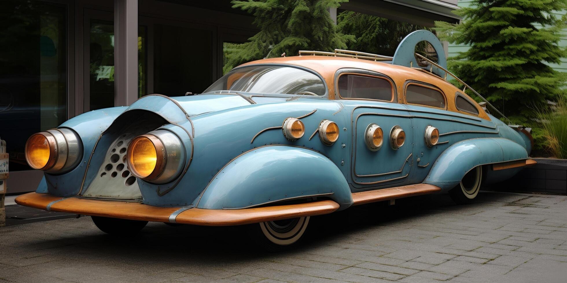 Vintage futuristic car with unique design photo