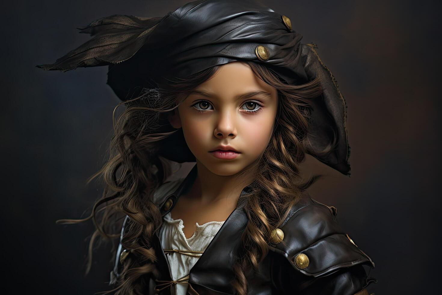 young girl in pirate costume photo