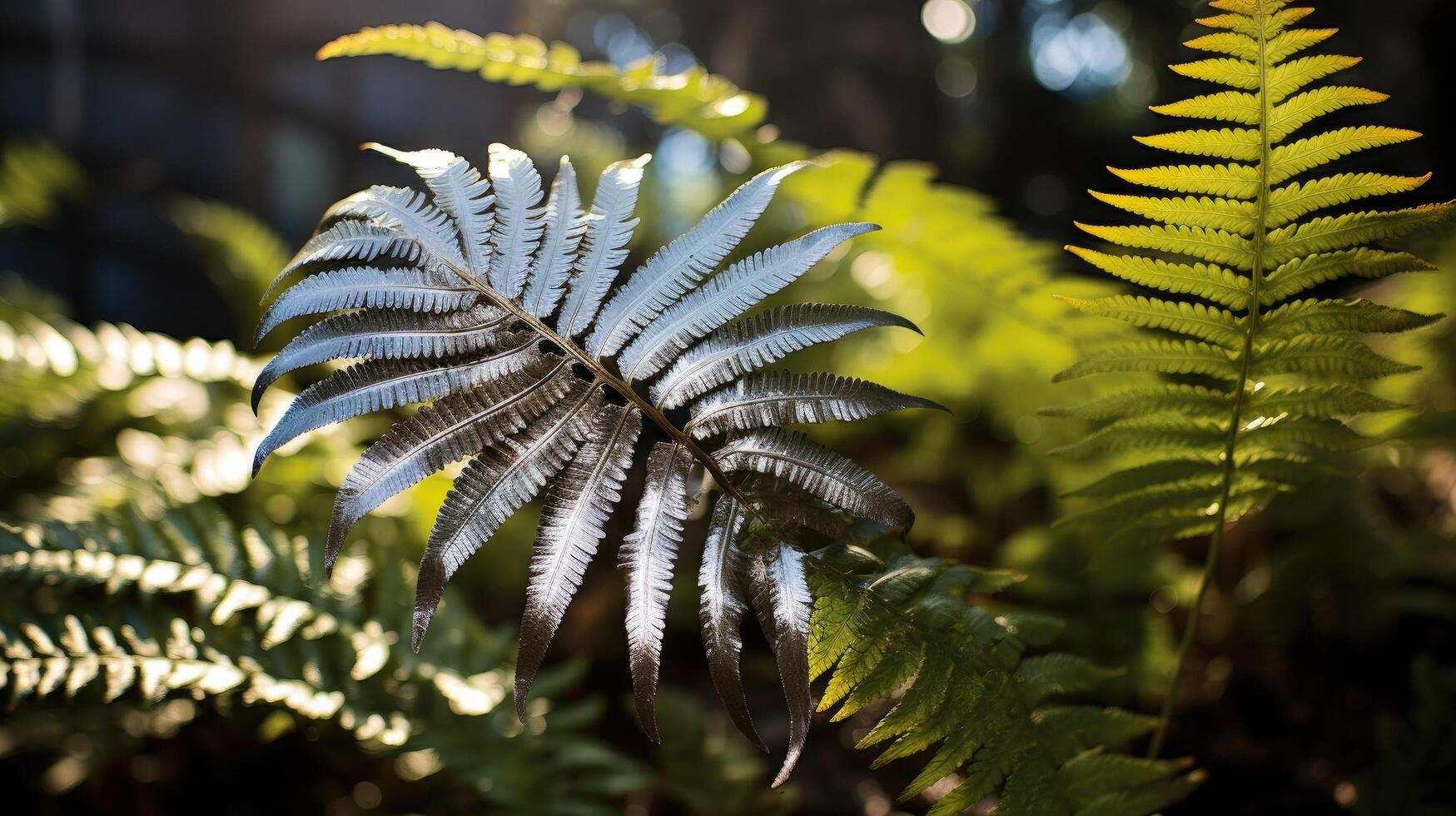 Fern leaves in the forest photo