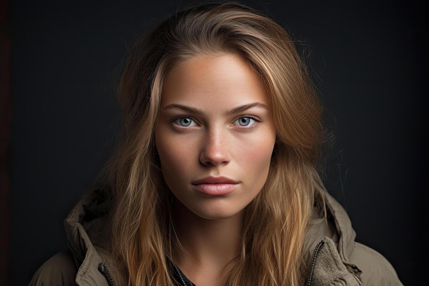 Thoughtful young woman with blonde hair photo