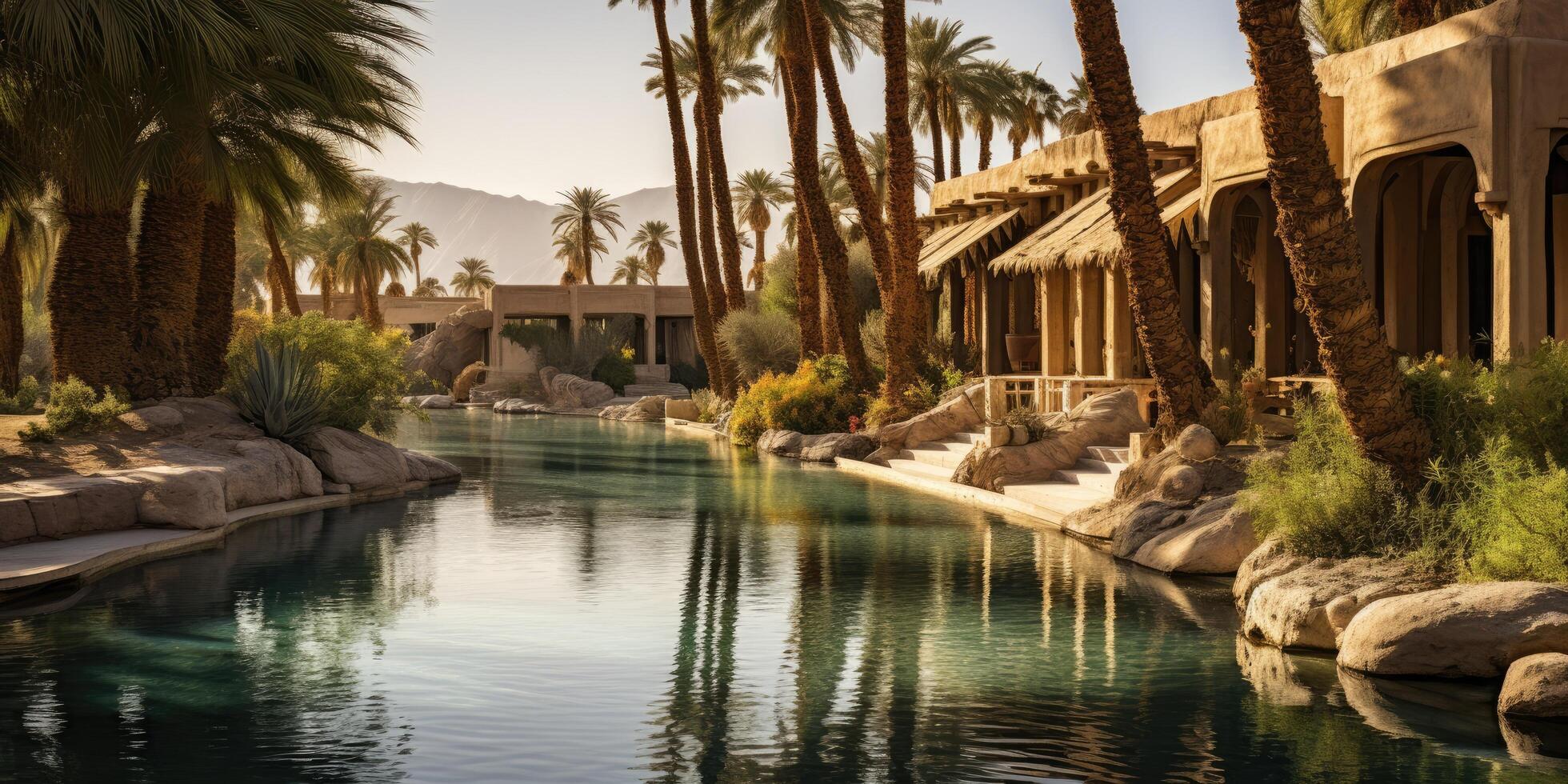 Serene oasis in the desert photo