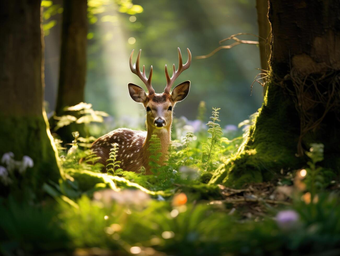 Deer in the forest photo