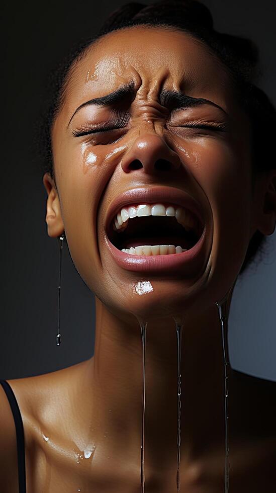 Intense emotional expression of a person photo