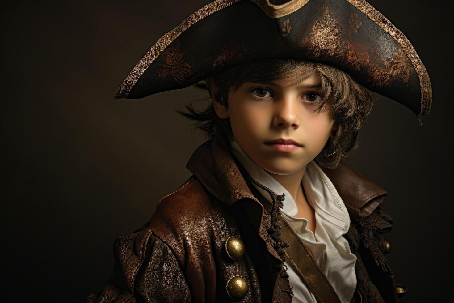 young pirate boy in costume photo