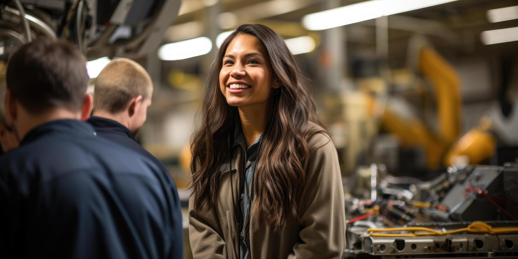 smiling woman in workshop photo