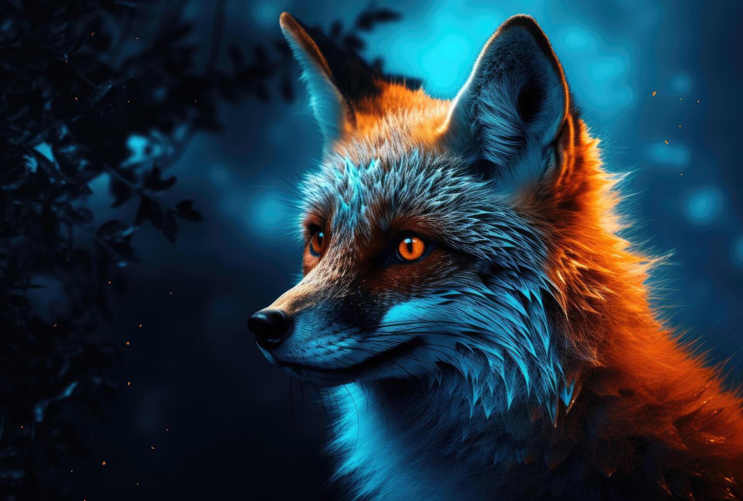 Majestic fox in the forest photo