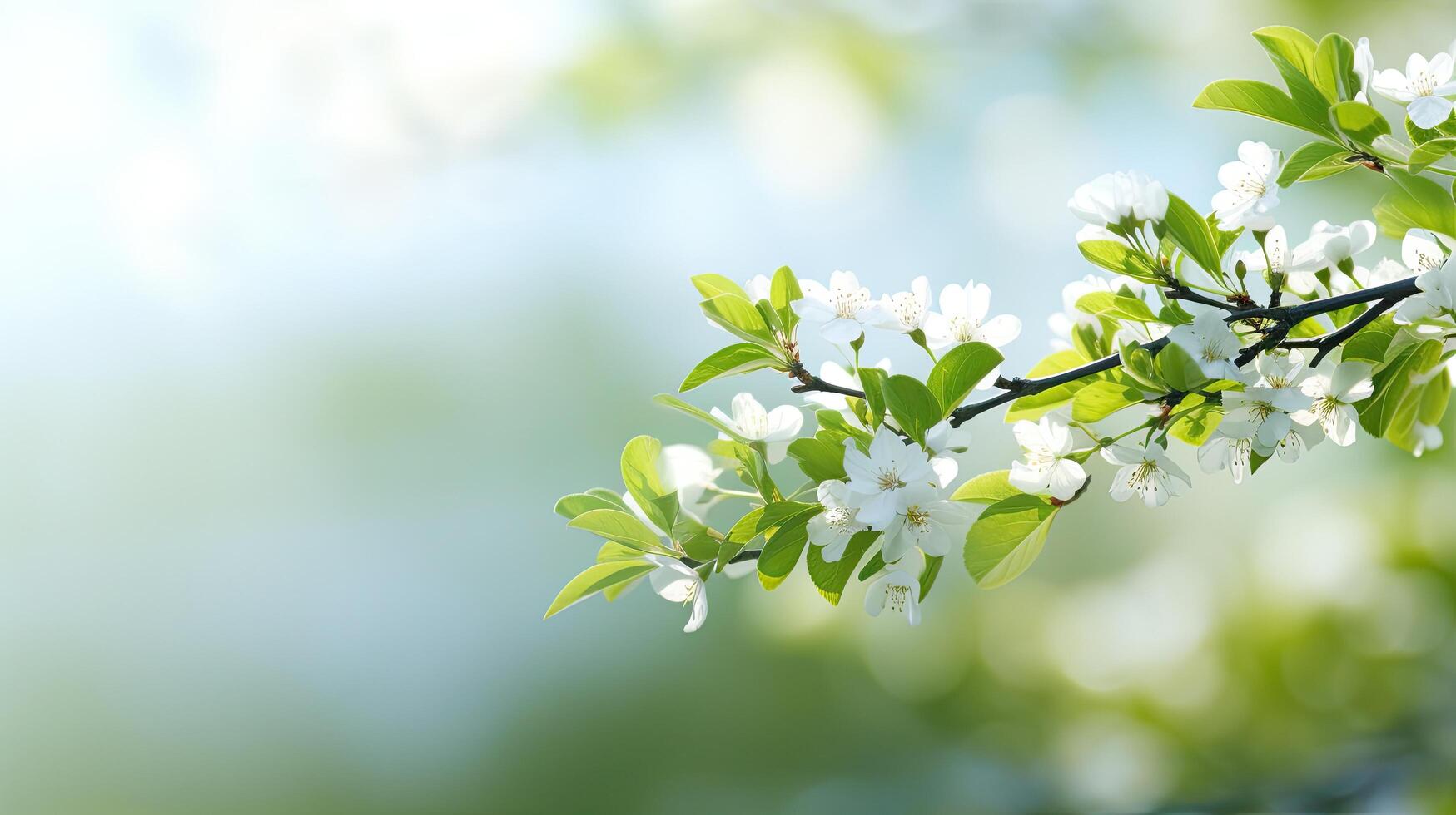 blooming spring flowers on tree branch photo