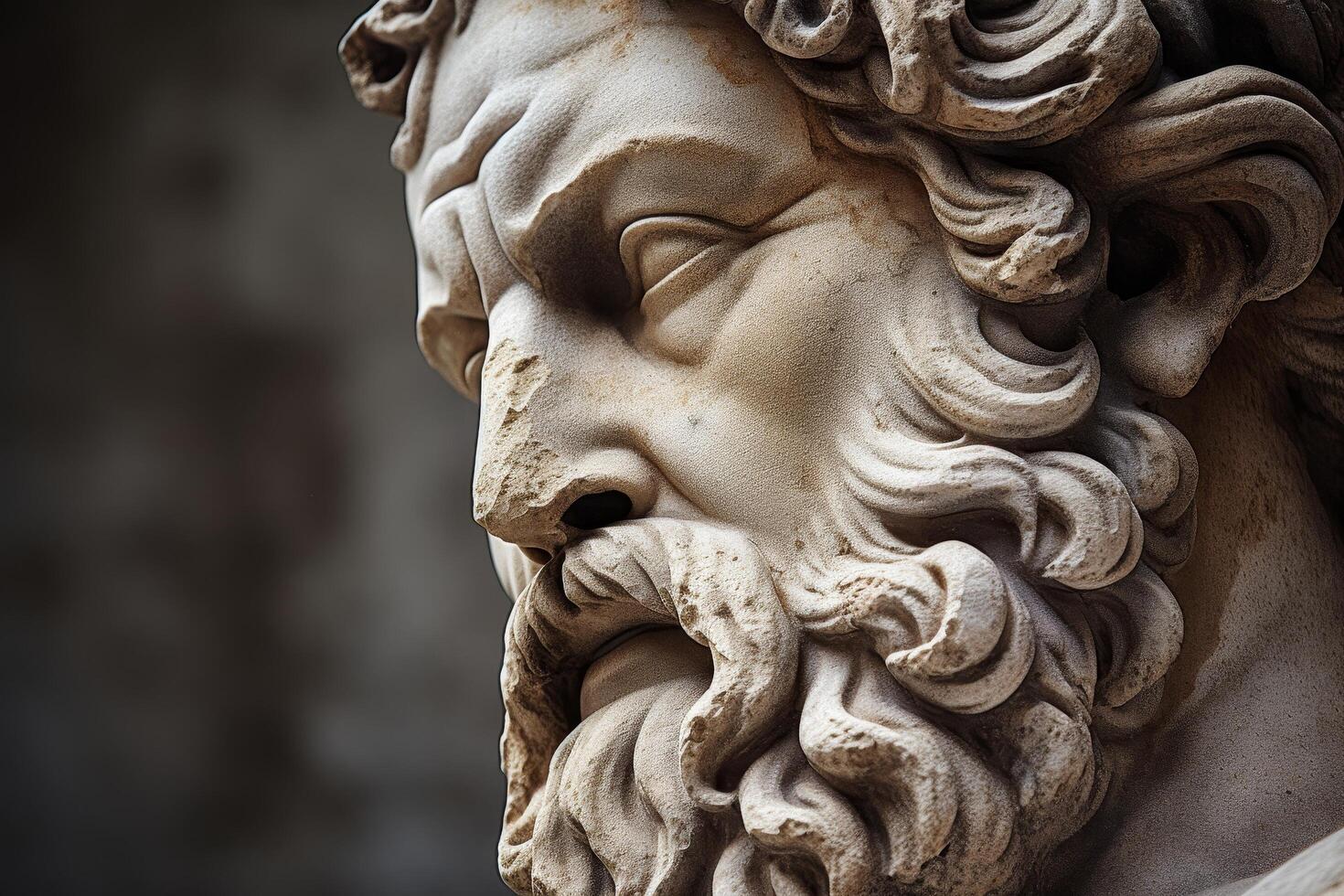 Intricate stone carving with swirling patterns photo