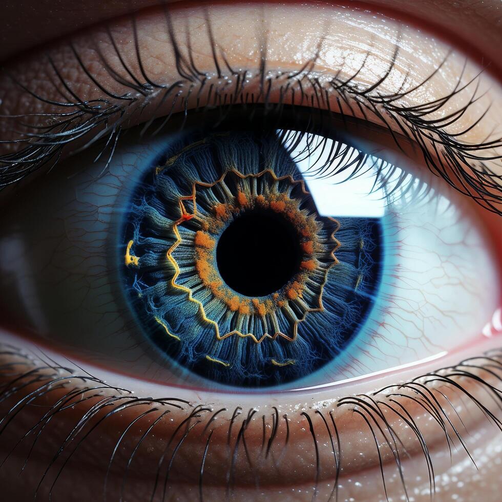 Macro shot of a vibrant human eye photo