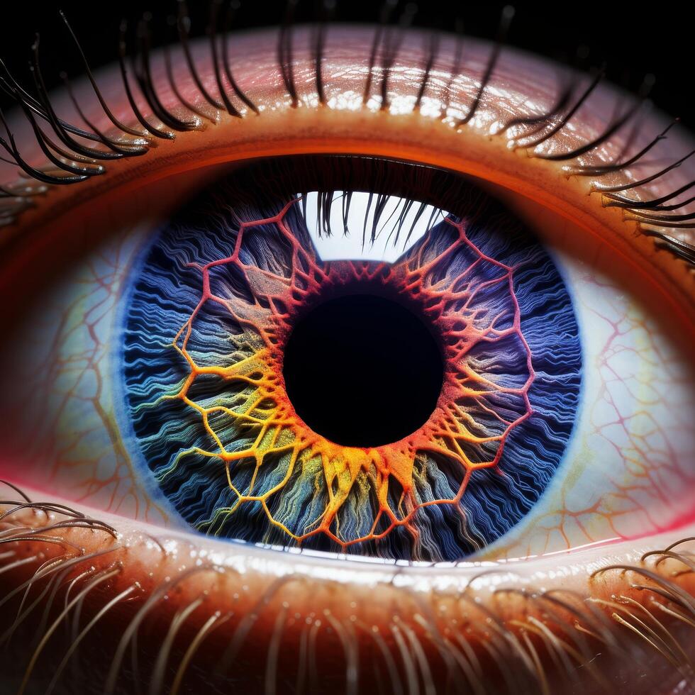Detailed macro shot of a human eye photo