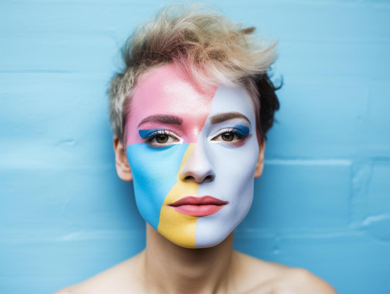 colorful abstract portrait of a person photo