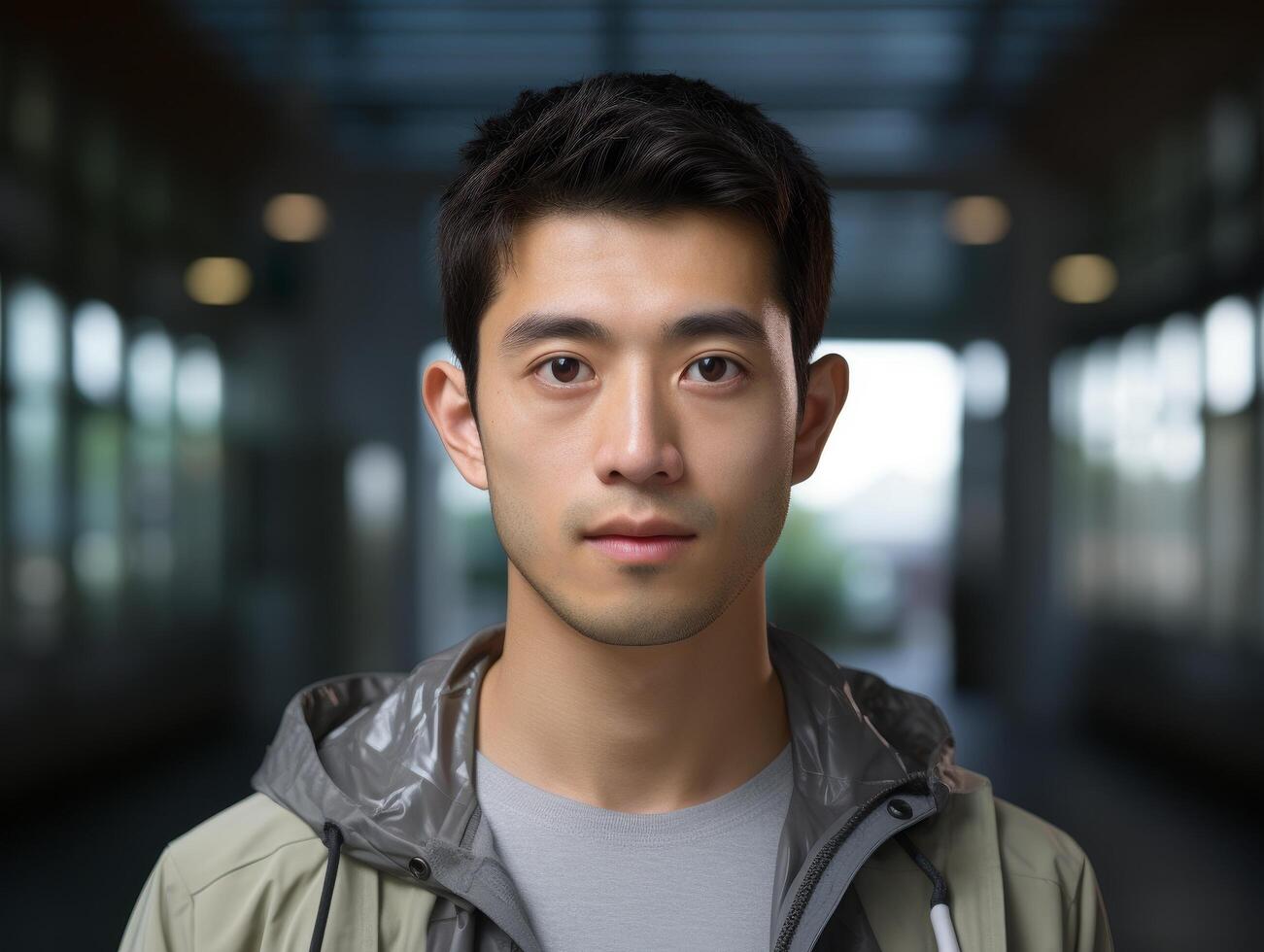 young asian man in casual outfit photo