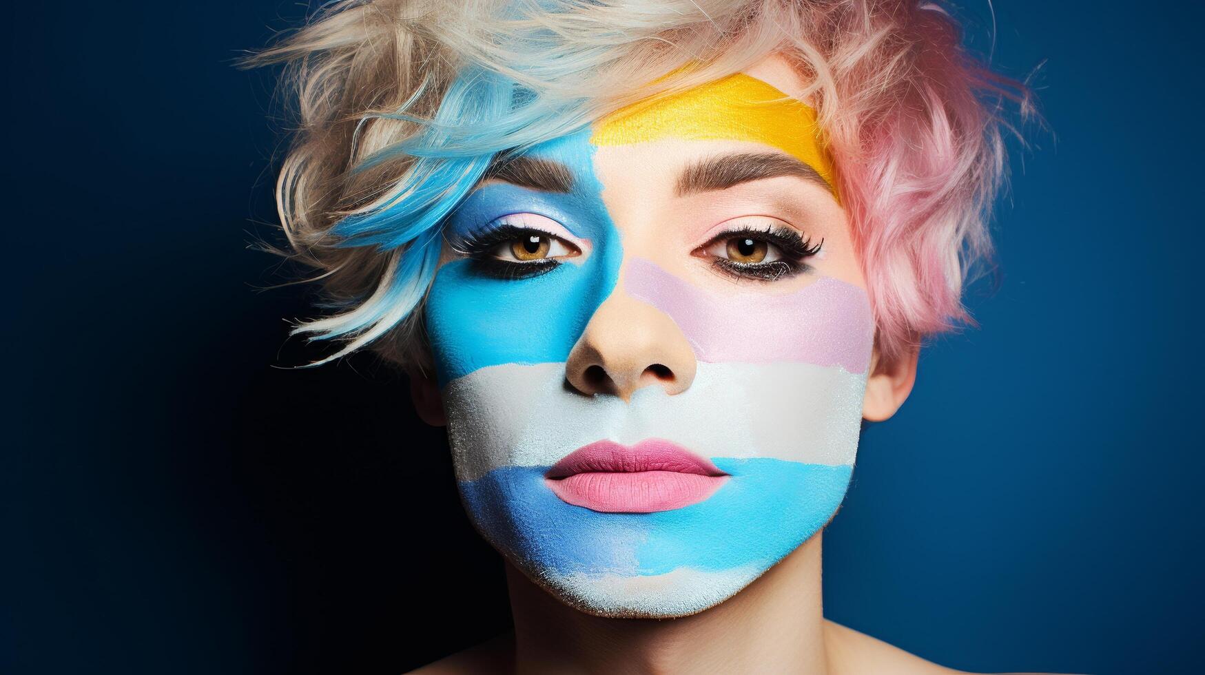 colorful creative makeup portrait photo