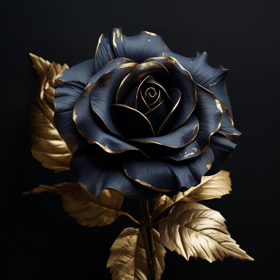 Elegant black and gold rose photo