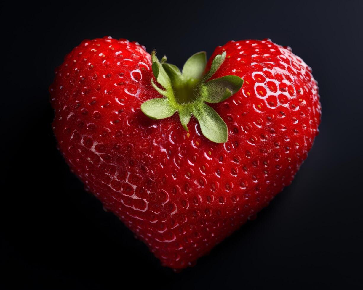 Close up of a ripe, juicy strawberry photo
