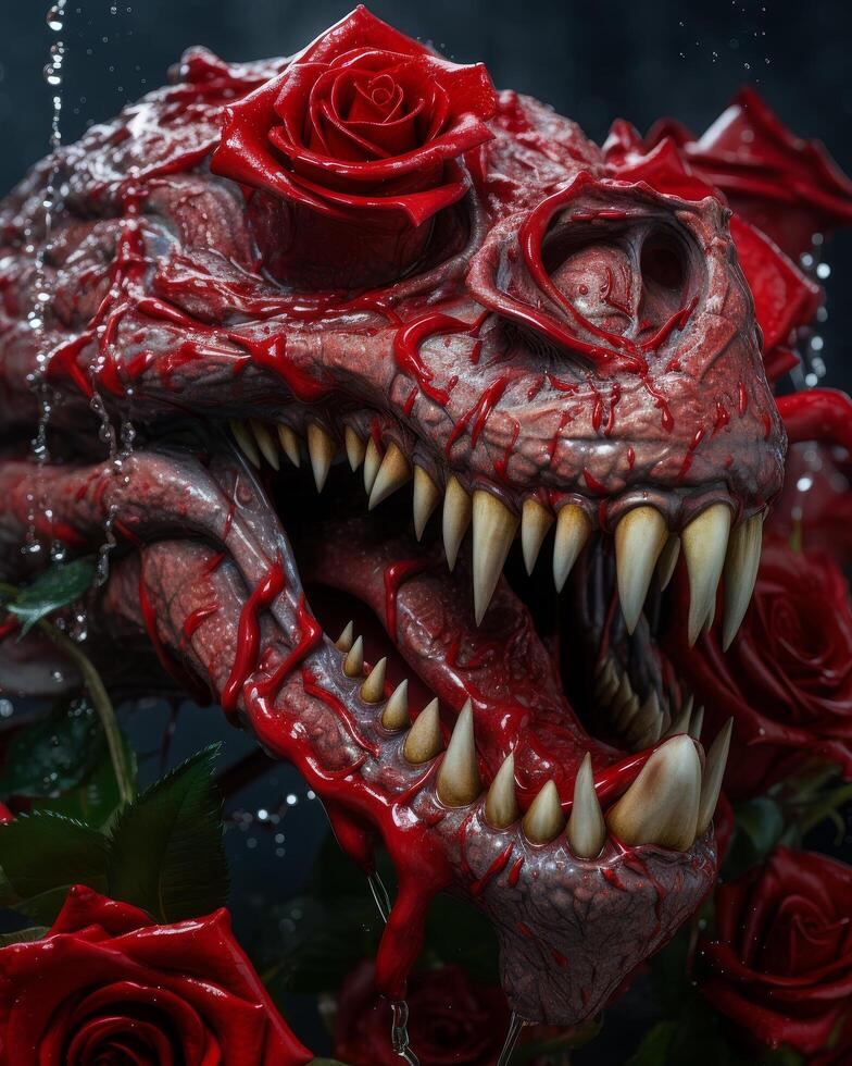 Monstrous rose with sharp teeth photo