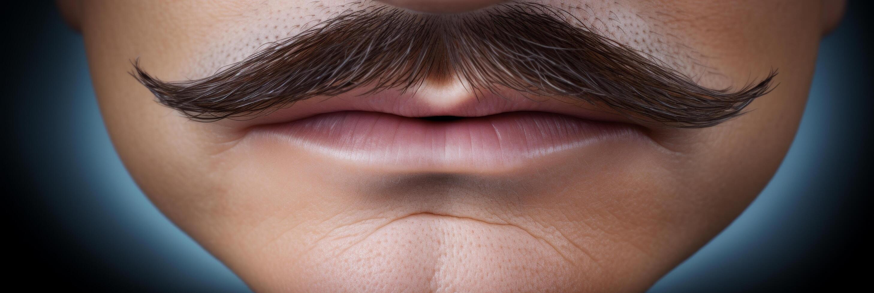 close up of a mans mustache photo