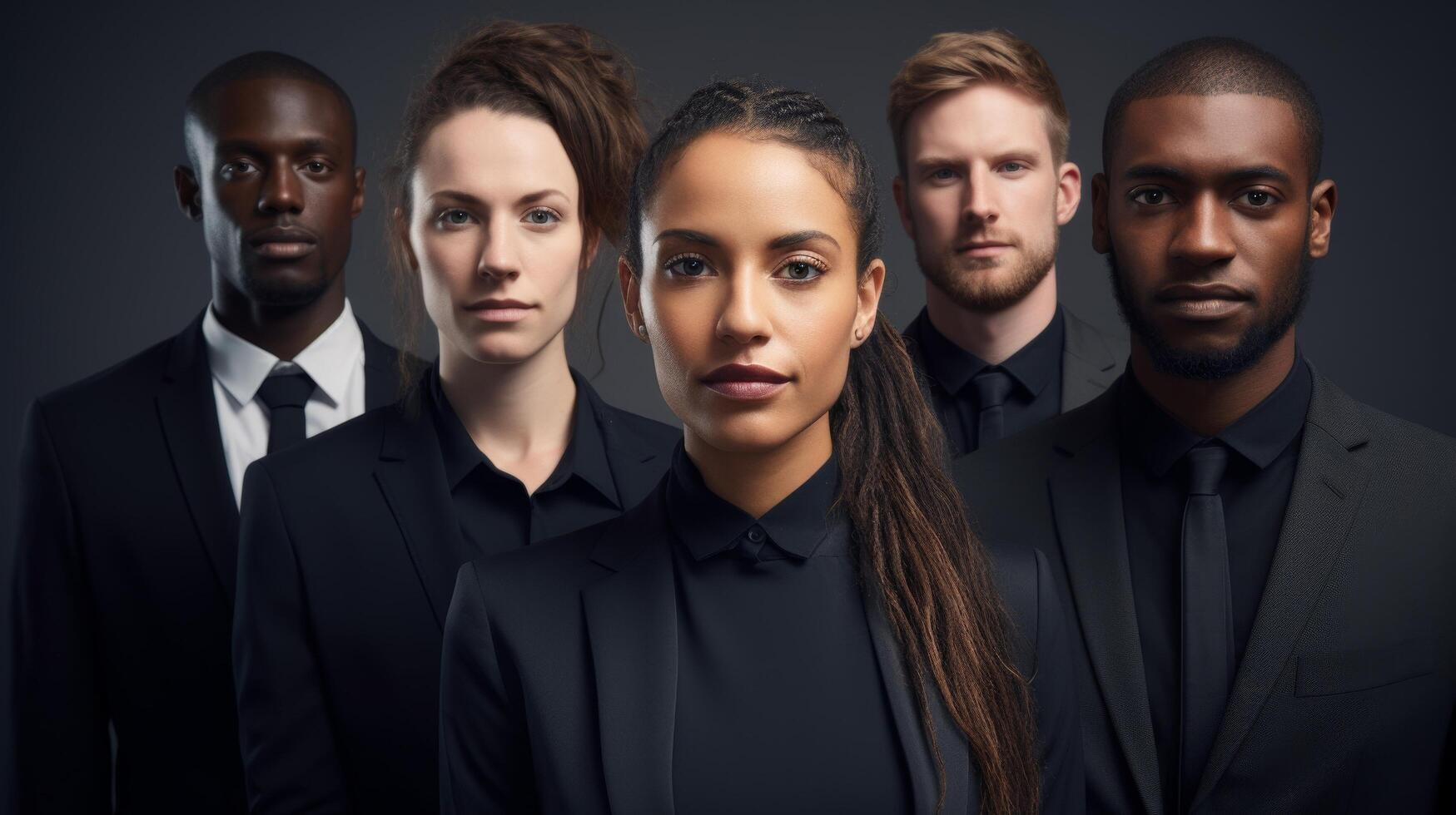 diverse business team in formal attire photo