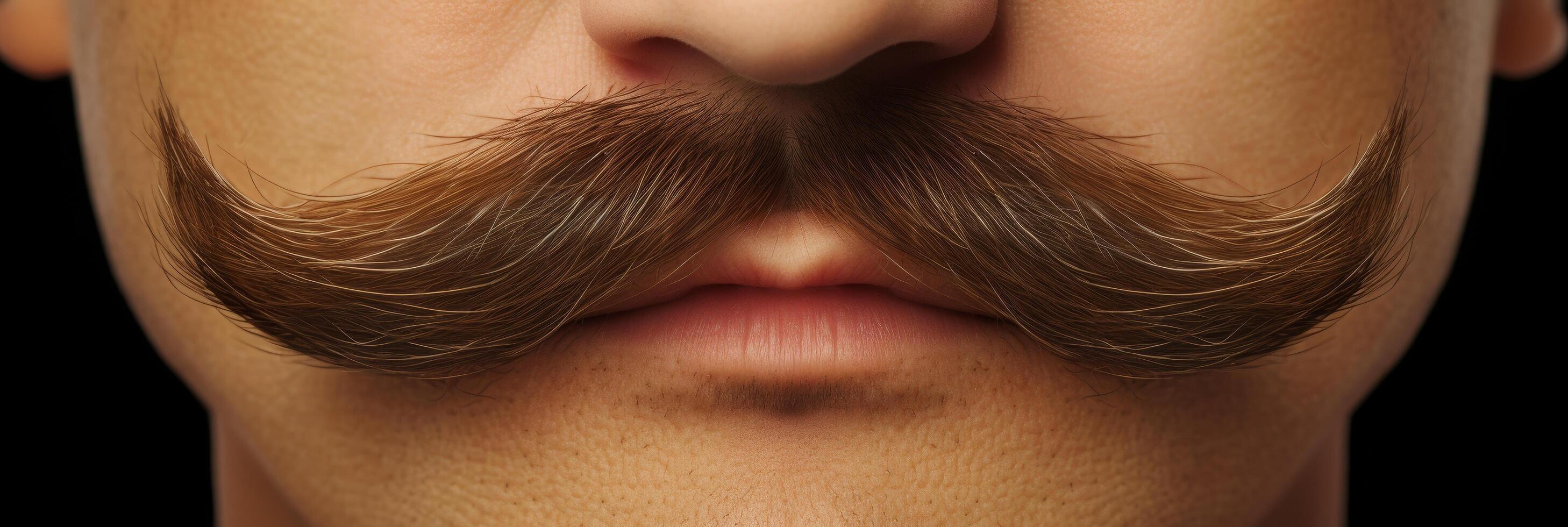 close up of a mans mustache photo